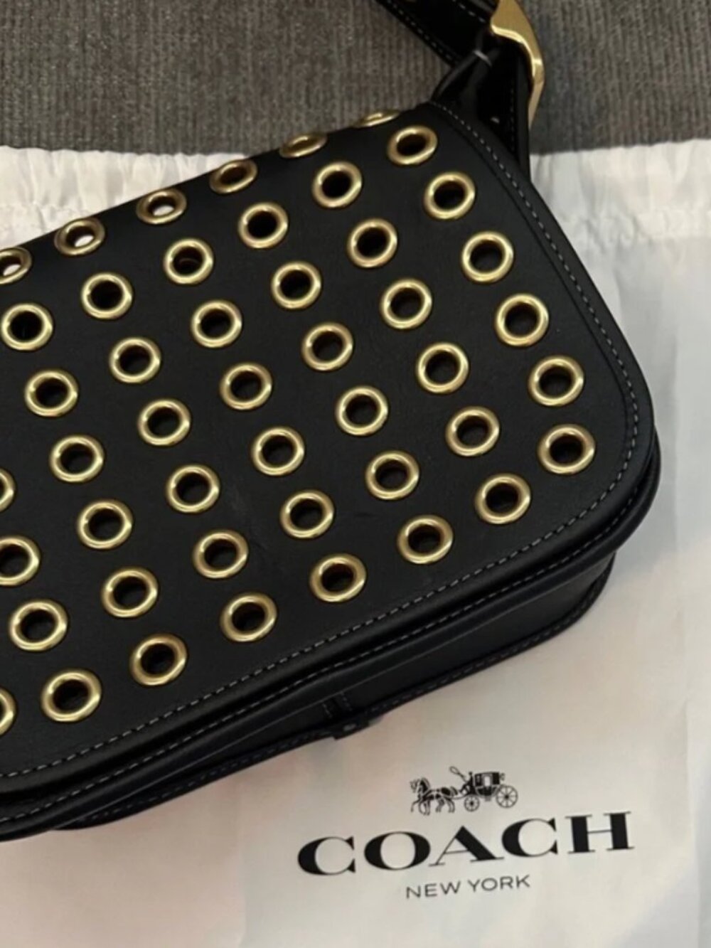 828 Coach Limited Re-Edition Patricia Legacy 19 Bag Black Leather Brass NWT - Picture 14 of 16